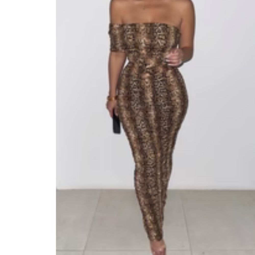 Snake Print Strapless set